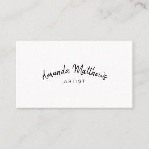 Hand Lettered Script Minimal Modern Simple Fun Business Card