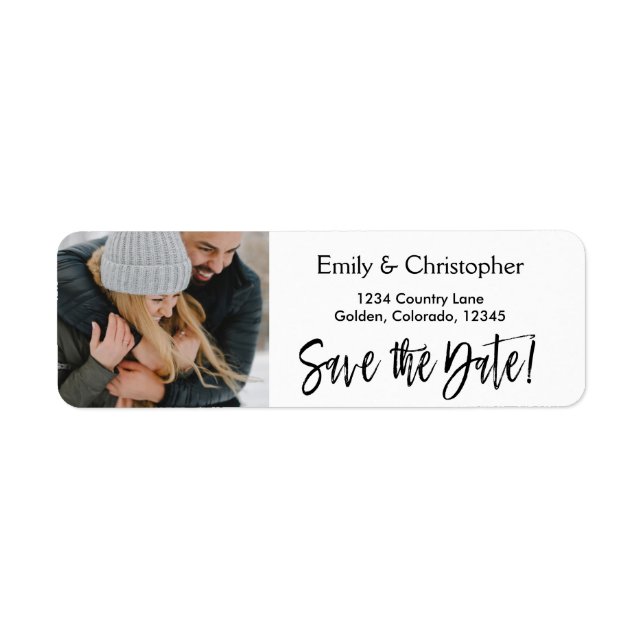 Hand Lettered Script Wedding Save the Date Photo (Front)