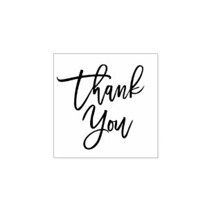 Hand Lettered Thank You Script Rubber Stamp