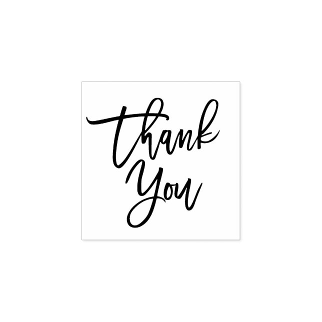 Hand Lettered Thank You Script Rubber Stamp (Imprint)