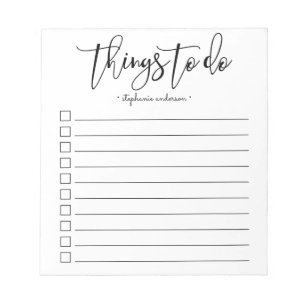 Hand-Lettered Things to Do Personalised Notepad
