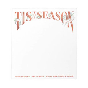 Hand-Lettered Tis The Season Christmas Notepad