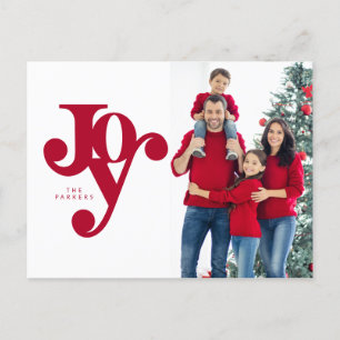 Hand-lettered, typographic JOY photo design Postcard