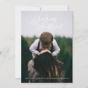Hand Lettered Warm Wishes Holiday Photo Card