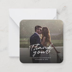 Hand-Lettered Wedding Day Photo Thank You Card