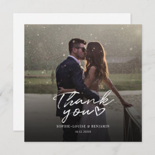 Hand-Lettered Wedding Day Photo Thank You Card