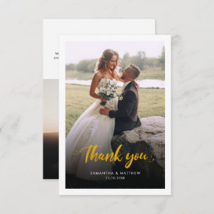 Hand-Lettered Wedding Day Photo Thank You Card