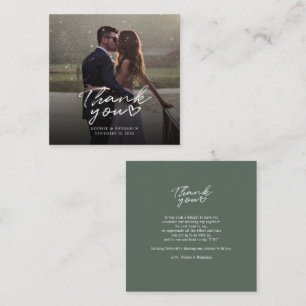 Hand-Lettered Wedding Day Photo Thank You Card