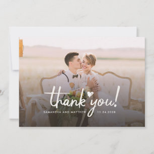Hand-Lettered Wedding Day Photos Thank You Card