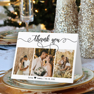 Hand Lettered Wedding Photo Collage Thank You