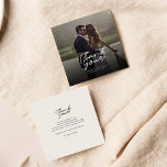 Hand-Lettered Wedding Photo Thank You Card<br><div class="desc">A great and thoughtful way to thank your friends,  family,  and coworkers who graced you their presence on your your wedding day with this modern photo thank you cards with script hand lettered "thank you" and a love heart.</div>