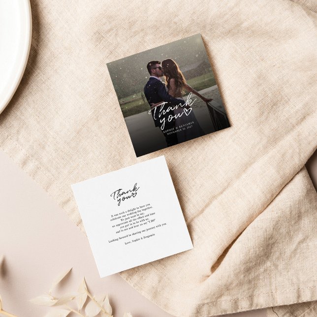 Hand-Lettered Wedding Photo Thank You Card (Creator Uploaded)