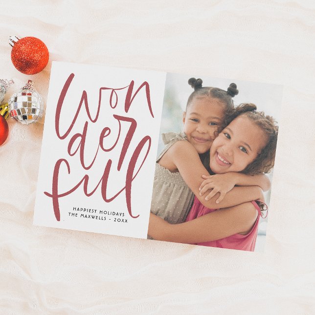 Hand Lettered Wonderful Christmas Holiday Photo (Creator Uploaded)