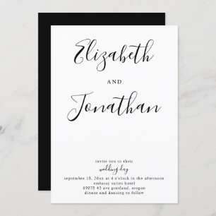 Hand Lettering Calligraphy Simple Minimalist Chic Invitation