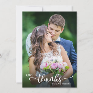 Hand Lettering Love & Thanks Wedding Thank You Card