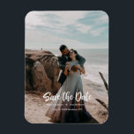 Hand Lettering photo Save the Date Magnet<br><div class="desc">Full photo design with hand lettering feel Save the Date card perfect to send your friends and family.</div>
