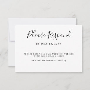 Hand Lettering Simple Minimalist Chic Classy clean RSVP Card