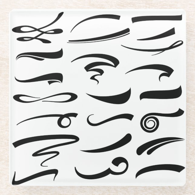 Hand Lettering Underlines Coaster (Front)