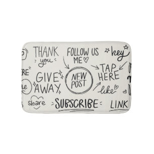 Hand Lettering: Vintage Doodle Set. Bath Mat