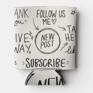 Hand Lettering: Vintage Doodle Set. Can Cooler