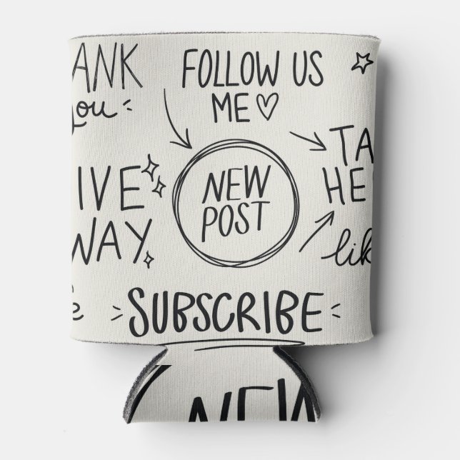 Hand Lettering: Vintage Doodle Set. Can Cooler (Front)