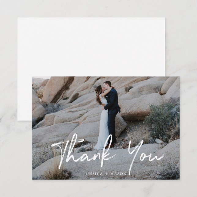 Hand Lettering Wedding Thank You Card (Front/Back)