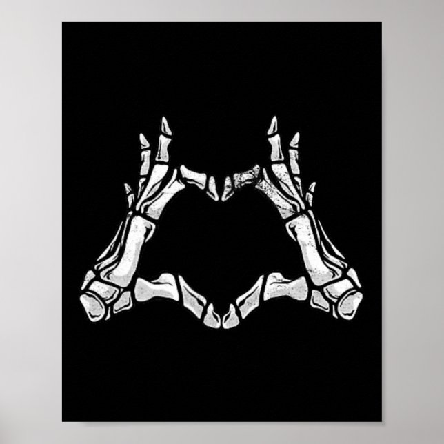 Hand Love Sign Bone Heart Shape  (Front)