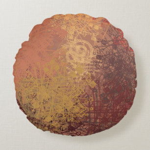 Hand made art. Colorful texture. Modern artwork. S Round Cushion