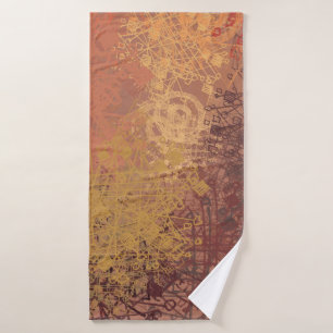 Hand made art. Colourful texture. Modern artwork. Bath Towel