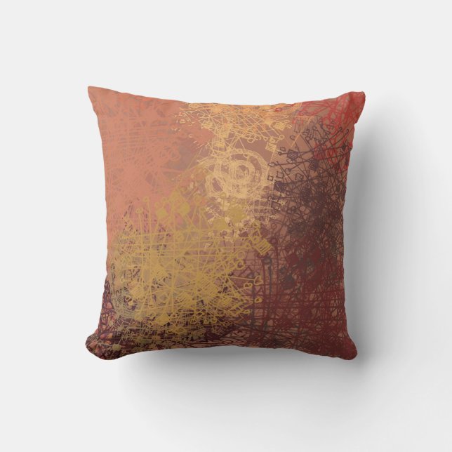 Hand made art. Colourful texture. Modern artwork.  Cushion (Front)