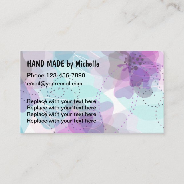 Hand Made Artist Creative Business Card (Front)