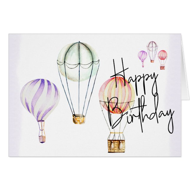 Hand Made Card Balloon - Happy Birthday (Front Horizontal)