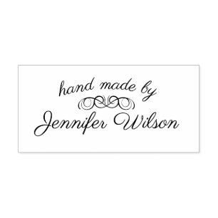 Hand Made   Personalised Self Inking Rubber Stamp