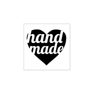 Hand Made Script Heart Product Stamp