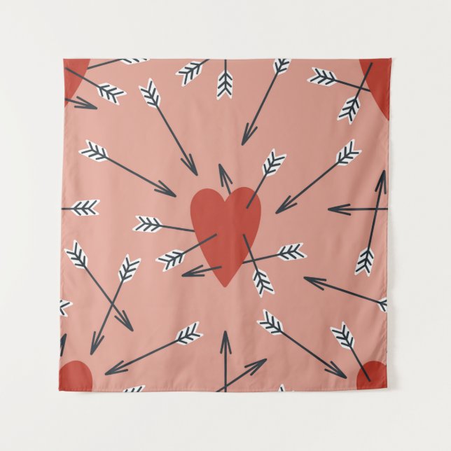 Hand made seamless pattern with flat illustrations tapestry (Front)