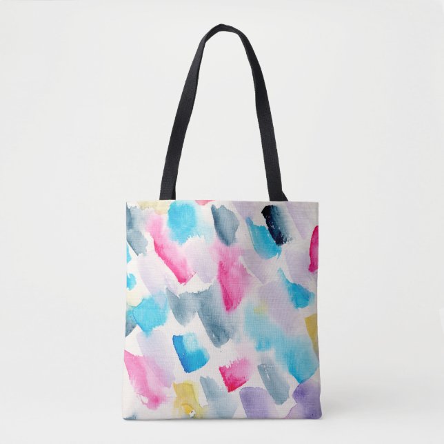 hand made watercolor abstract brush strokes backgr tote bag (Front)