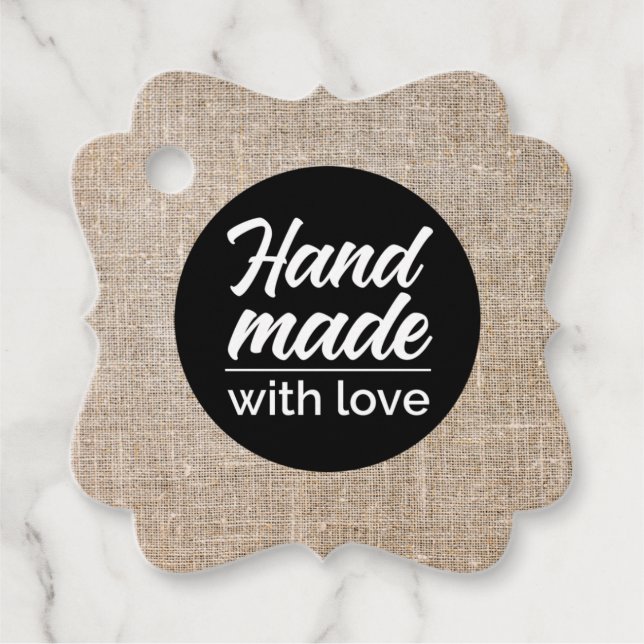 Hand made with love favour tags (Front)