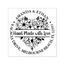 Hand made with Love Foral Heart Theme