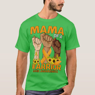 Hand Mama Of A Warrior ADHD Awareness Sunflower T-Shirt