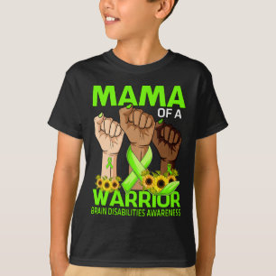 Hand Mama Of A Warrior Brain Disabilities Awarenes T-Shirt