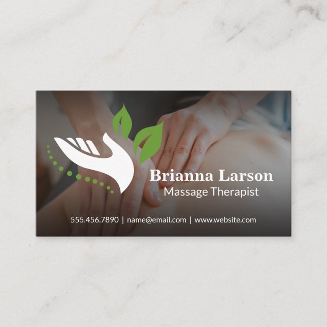 Hand Massage Therapist Logo | Health Business Card (Front)