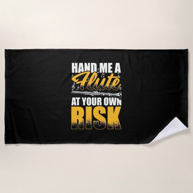 Hand Me Flutes Beach Towel (Front)