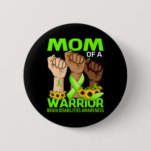 Hand Mum Of A Warrior Brain Disabilities Awareness 6 Cm Round Badge