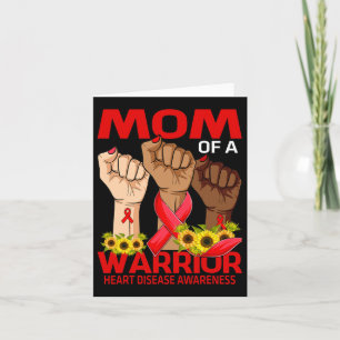 Hand Mum Of A Warrior Heart Disease Awareness Sunf Card