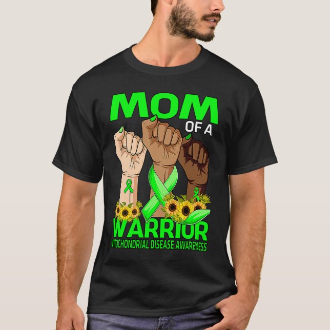 Hand Mum Of A Warrior Mitochondrial Disease Awaren T-Shirt (Front)