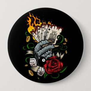 Hand Of Cards 10 Cm Round Badge