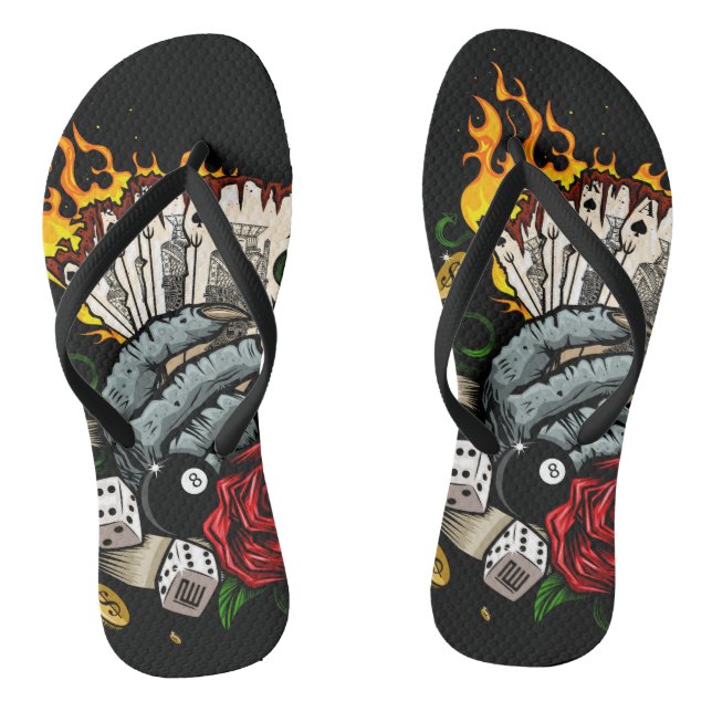 Hand Of Cards Flip Flops (Footbed)