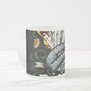 Hand Of Cards Frosted Glass Coffee Mug