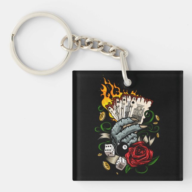 Hand Of Cards Key Ring (Front)