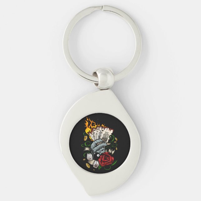 Hand Of Cards Key Ring (Front)